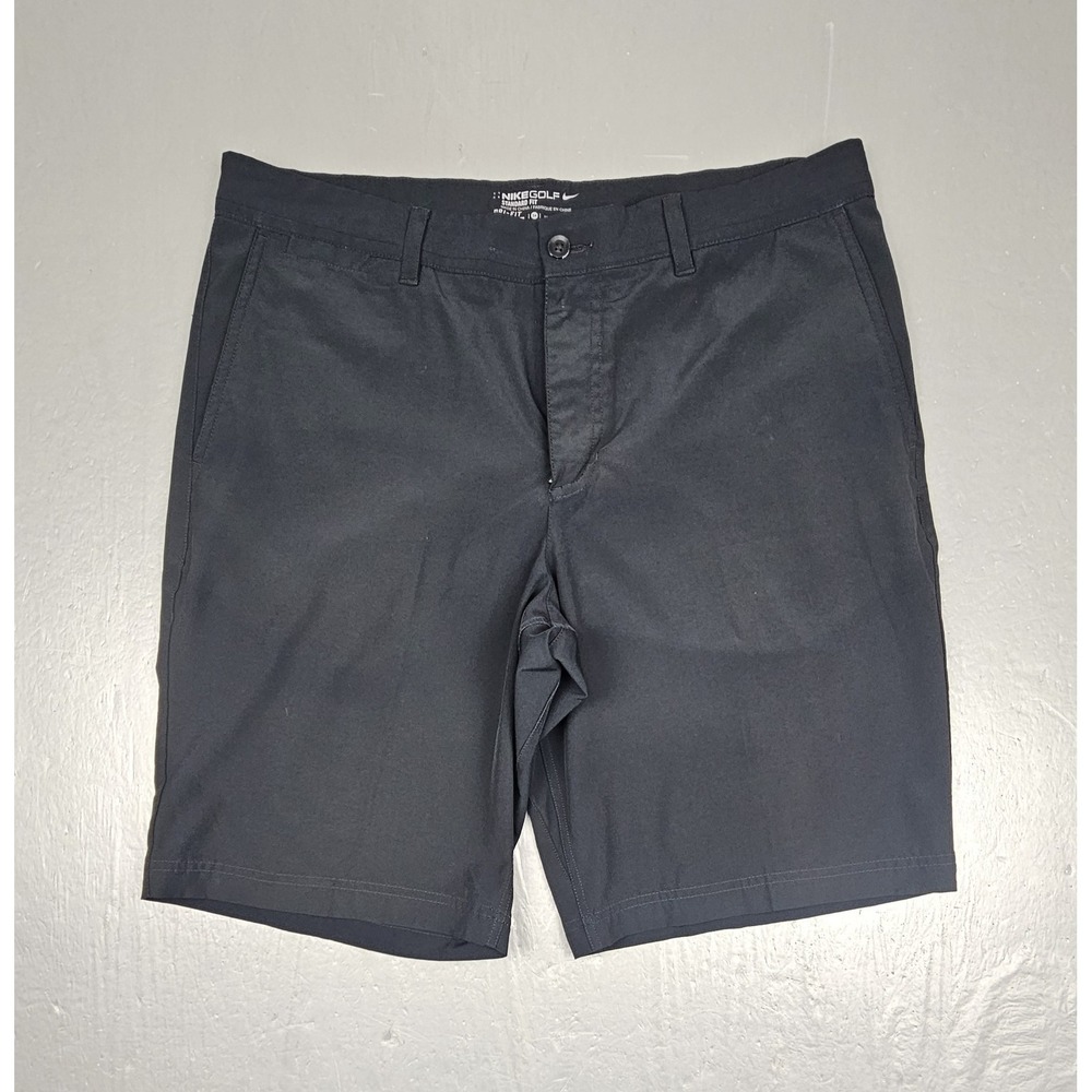 Nike Golf Shorts Mens 34‎ Black Dri-FIT UV 9" Performance Chino Flat Front